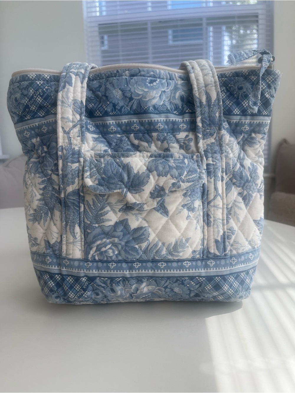 Vera Bradley Quilted Blue and White Floral Tote - Picture 3 of 6